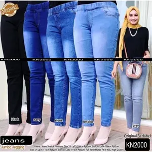 Celana jeans pinggang karet-jeans pinggang karet wanita-jeans murah