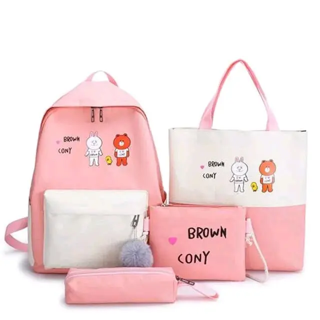 Tas sekolah motif kartun jepang backpack fashion wanita pria kpop bts