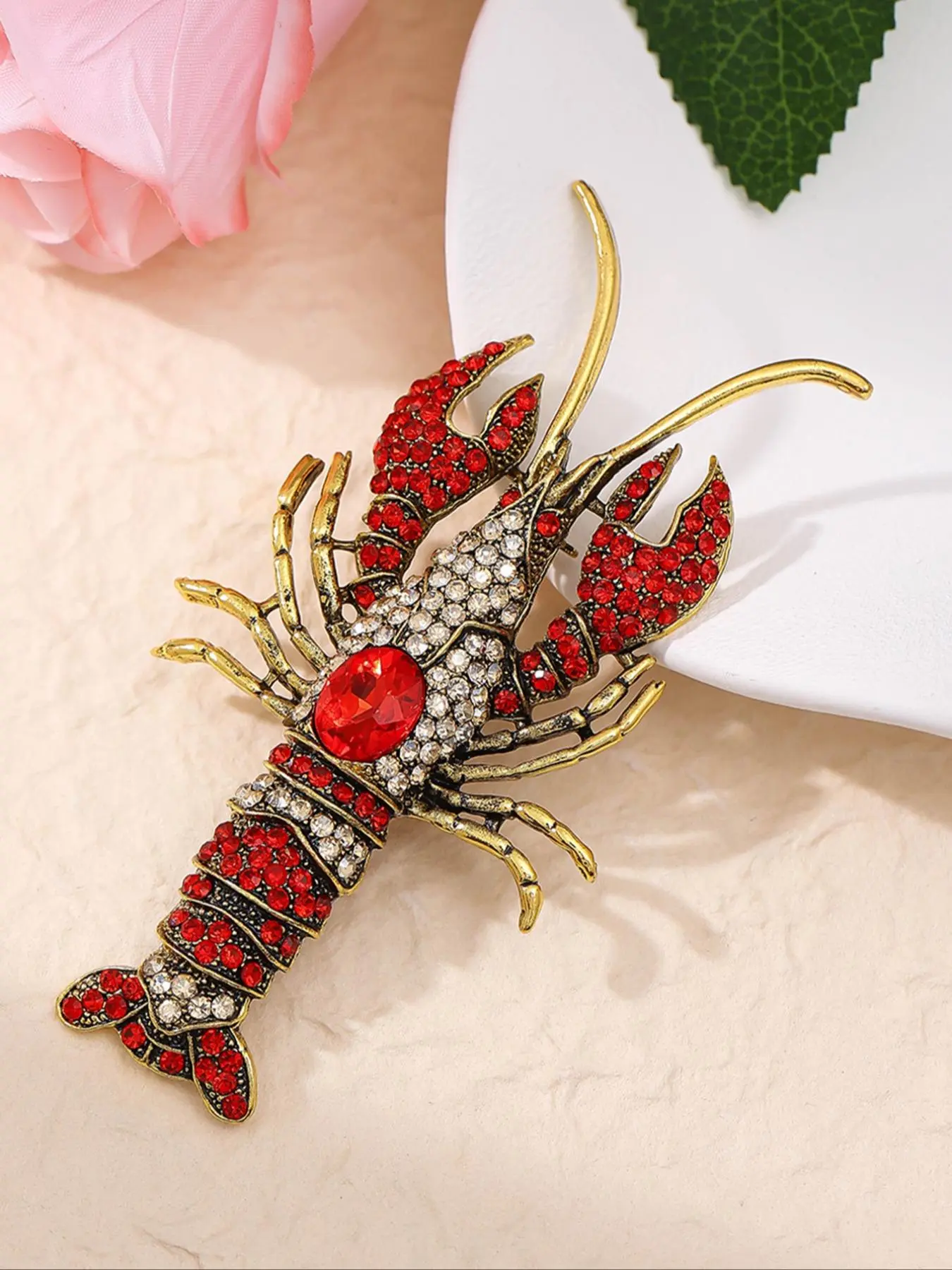 Creative Lobster Design Brooch, Fashionable Animal Themed Brooch for Women & Men, Trendy All-match & Exquisite Jewelry for Birthday Gift