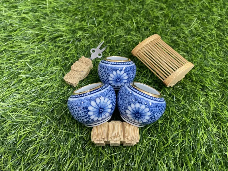 Cóng Chim Vẽ Tay  Thiên diệp  dáng chum giảm giá 2