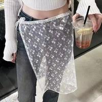 Gambar Fart Curtain Lace Skirt Korean Lace Stacked Gauze Skirt Elegant with Adjustable Strap OOTD Wanita Remaja - High Waist Stacked Gauze Niche Strap Apron Matt Mesh Premium l Wanita Remaja - Bunga dari CastlePeak1 Kota Cimahi 4 Tokopedia