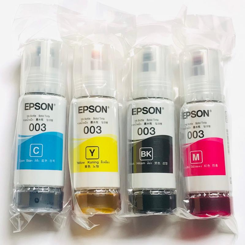 Bộ mực in 4 màu máy in Epson L1210/L3210/L1250/L3250/L1110/L3110.v.v. mã 003 ecotank