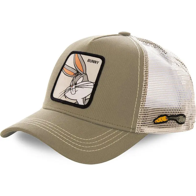 High Quality Brand Anime Cartoon Rabbit Snapback Cotton Baseball Cap Men Women Hip Hop Dad Mesh  Trucker   Four Seasons Adjustable Mesh Sun Hat
