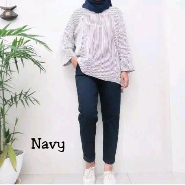 Celana Kerja Wanita Kantor Baggy Pants Panjang Slim Fit Korean Style/Baggy Pants Panjang American Drill Grade A 5