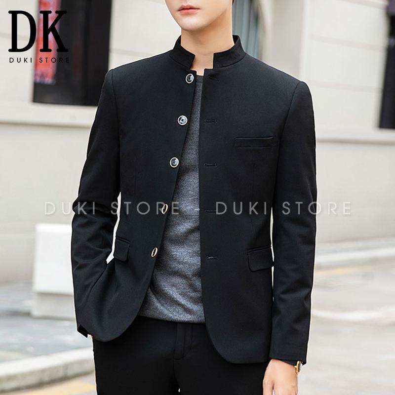 Áo vest nam cổ tàu màu đen cực cá tính VCT0002 - DUKI STORE