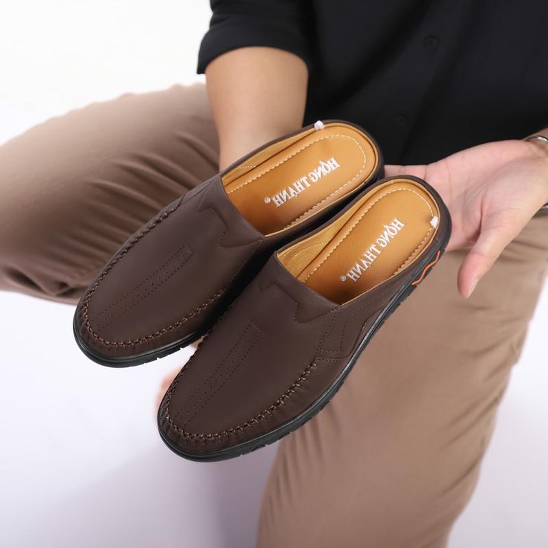  HỒNG THẠNH - GIÀY SỤC TRUNG NIÊN DA BÒ CAO CẤP - 4645 Cao Su Shoes Nam 