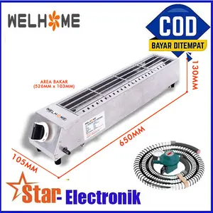 Kompor Gas Pemanggang BBQ Sate Welhome WKB-S50 dan WKB-S65