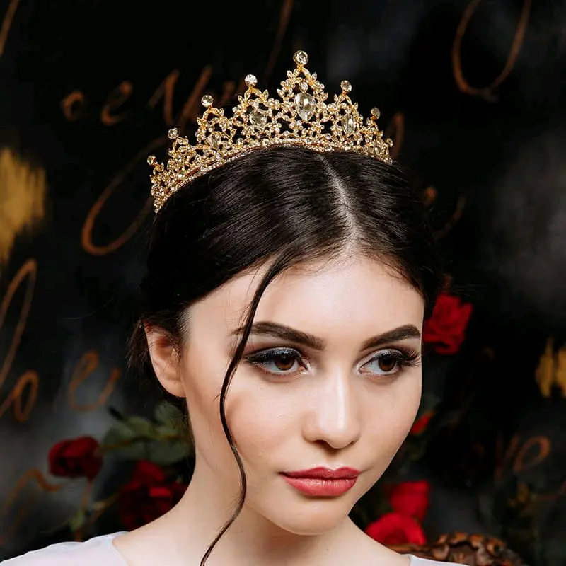 Chava Crown - Mahkota Pengantin Tiara - Wedding Bridal Silver Gold Blue pink red 2