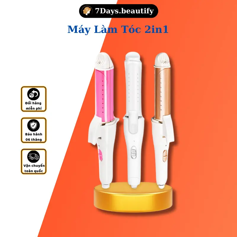 Máy Duỗi Tóc 2in1- Máy Uốn Tóc Kèm Vỏ Bảo Vệ Cao Cấp 7Days. Beautify 0