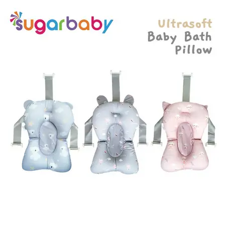 Sugarbaby Ultrasoft Baby Bath Pillow / Bantal Mandi Bayi / Alas Mandi Bathtub / Jaring Mandi / Bantal Bathtub / Pillow Bathtub Blue Grey Pink 5