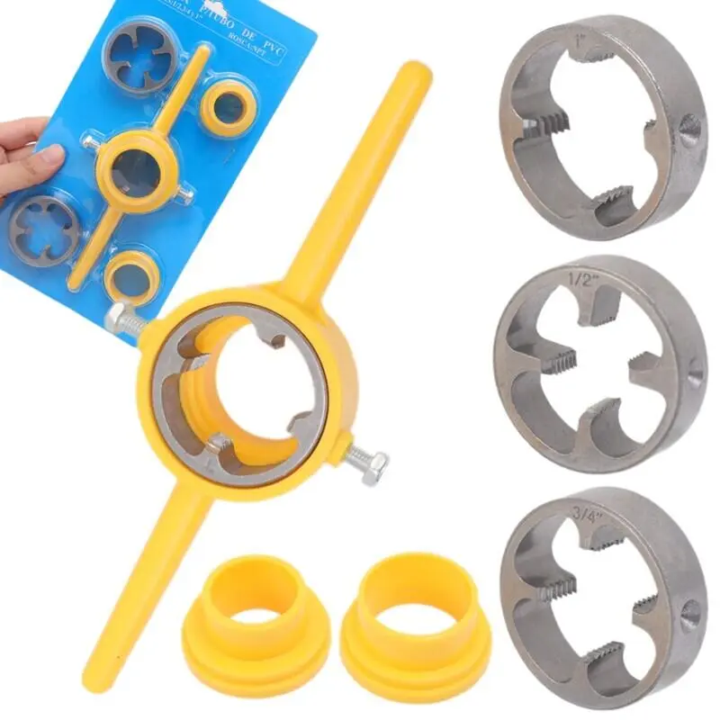 Bộ dụng cụ nhựa, 6 chiếc, Máy làm PVC và NPT, 1, 2, 3, 4, 1, Dụng cụ ren đường ống nước, Bộ cờ lê vòi chết 2