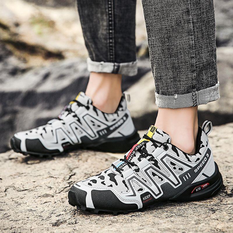 Product Introduction of 2023 Cross-Border Hiking Shoes Men's plus Size Lightweight Casual Mountain Running Shoes Riding plus Size Outdoor Hiking Shoes Non-Slip 18