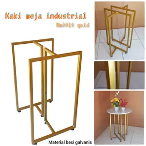 Rajameja Kaki Meja Besi Warna Emas 1 Set Kaki Meja Industrial Rm0010 Rangka Meja Tamu Besi Asli