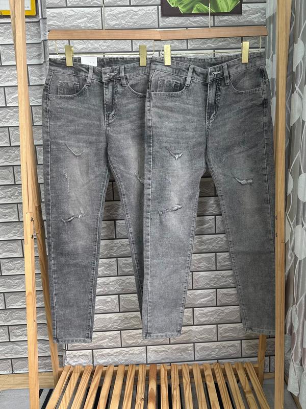 QUẦN JEANS NAM DÀI XÁM RÁCH XƯỚC 2 BÊN TẠO KIỂU PHONG CÁCH -QUẦN BÒ NAM CO GIÃN CHẤT DÀY MỊN FORM TÔN DÁNG 2