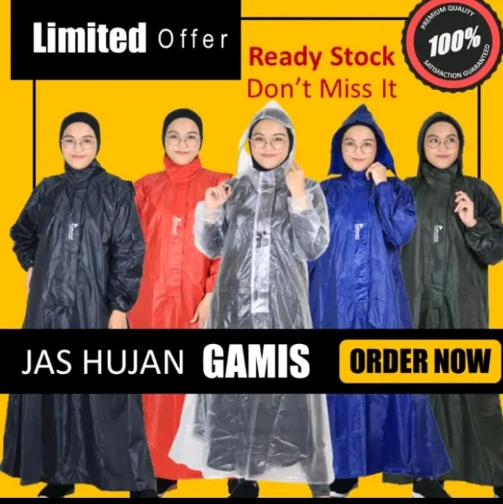 Jas Hujan Gamis Wanita Muslimah
