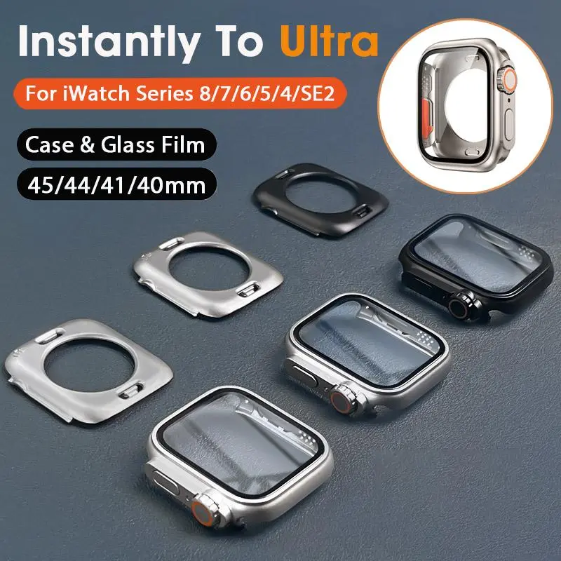 Ốp Ultra, 3 Trong 1 Bao Phủ Toàn Bộ, Chỉ Dành Cho iWatch 45Mm, 44Mm, 41Mm Và 40Mm, Có Thể Chuyển Đổi Sang Ốp Ultra, Với Phim Kính Bảo Vệ Ốp Lưng Chống Sốc, Thích Hợp Cho Dòng iWatch 9, 8, 7, 6, 5, 4, SE2