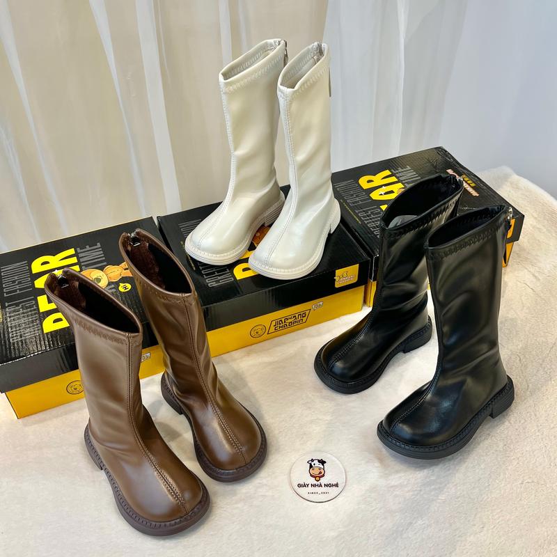 Boot Cho Bé- Giày Boot Da Trơn Mềm Mại Dáng Cao Cổ Sang Chảnh Phong Cách Hàn Quốc Cho Bé Gái BOT01