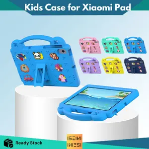 (ISEIKI) Case Compatible For Red mi Pad SE 11 Pad Pro 12.1 Inch Poco Lucu Aestethic Karakter Hardcase shockproof Protection Kickstand Handle