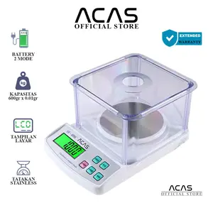 ACAS SF-400C Timbangan Digital 600gr / 0.01gr Analitik Lab Emas Portable Laboratorium Electronic Balance Scale 600 gr / 0.01 gr