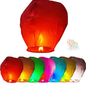 LAMPION TERBANG SKY LANTERN FLYING LANTERN LAMPION WARNA WARNI PESTA IMLEK TAHUN BARU
