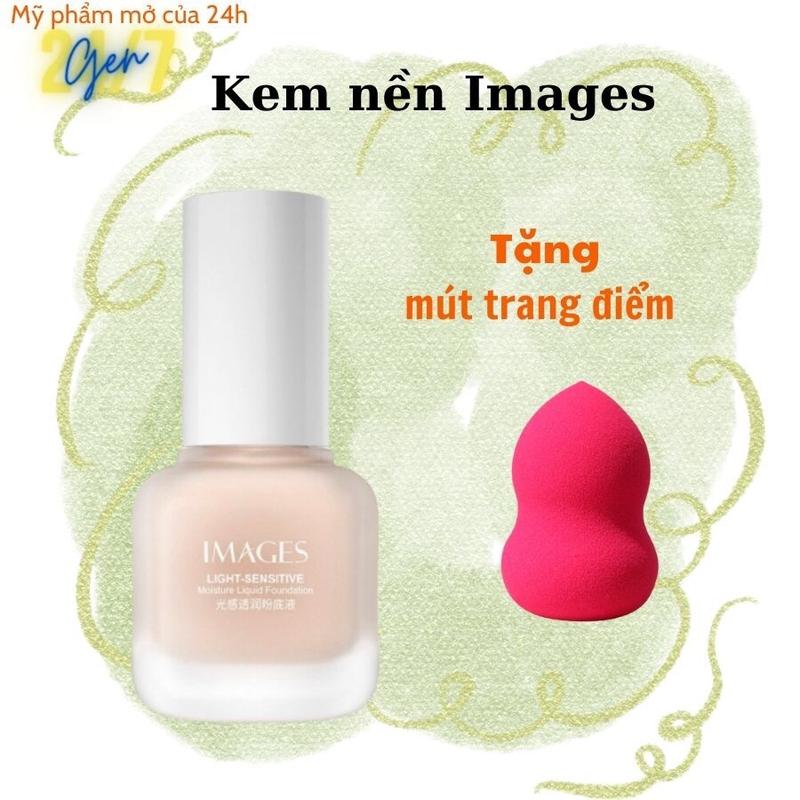 Kem nền che khuyết điểm Images Tặng mút trang điểm kiềm dầu kháng nước lâu trôi tạo lớp nền đẹp trong suốt Zohazoha Gen 24/7