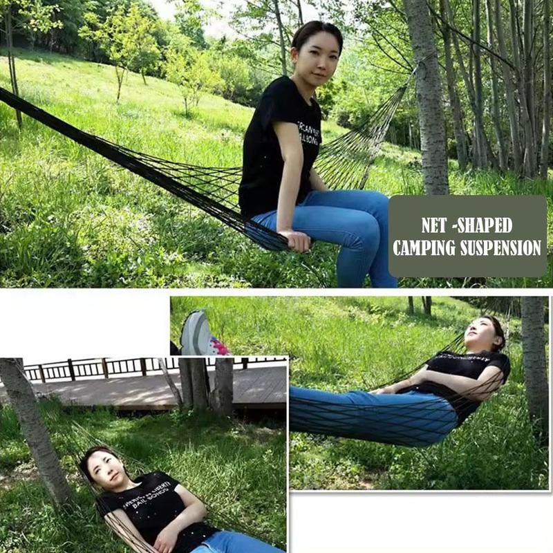Product Introduction of Portable Outdoor Sport Hammock Outdoor Camping Hammock Mesh Net For Garden Beach Yard Travel V4V7 19