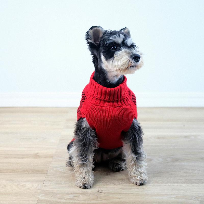 Plaid Print Pet Sweater, Soft Warm Pet Knitwear for Small Dogs, Casual Comfortable Pet Clothes for Autumn & Winter, Dog & Cat Clothing Supplies, Christmas Gift 4