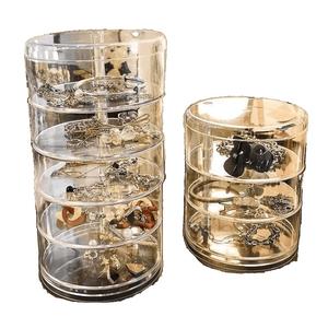 Kotak Penyimpanan Desktop, Kotak Barang Kemas, Berbilang Lapisan, untuk Aksesori Rambut, Kosmetik, Anting-anting Kalis Habuk, Klip Rambut Berputar, Kotak Lutsinar Supplies kalis air with transparent lid kotak & tong penyimpanan