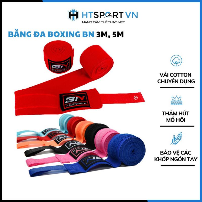 Băng Đa Boxing, Băng Quấn Tay Đấm Bốc Võ Thuật BN 3m 5m, Dây Quấn Tán Thủ Muay Thái MMA Handraps Boxing (1 cặp) Sport Tập Thể Dục