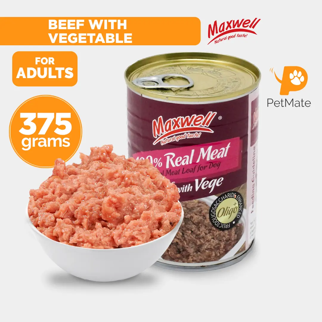 Maxwell Adult Dog Wet Food Can Beef with Vegetable Collection 375g - PetMate