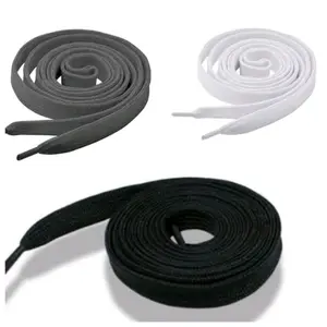 Tali Sepatu Gepeng/Pipih 110 Cm/Pasang Hitam Putih Viral 2024 termurah Bisa Cod Shoe