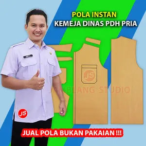 Pola Instan Kemeja Dinas PDH Pria [ Pola Baju Jamblang Studio ]