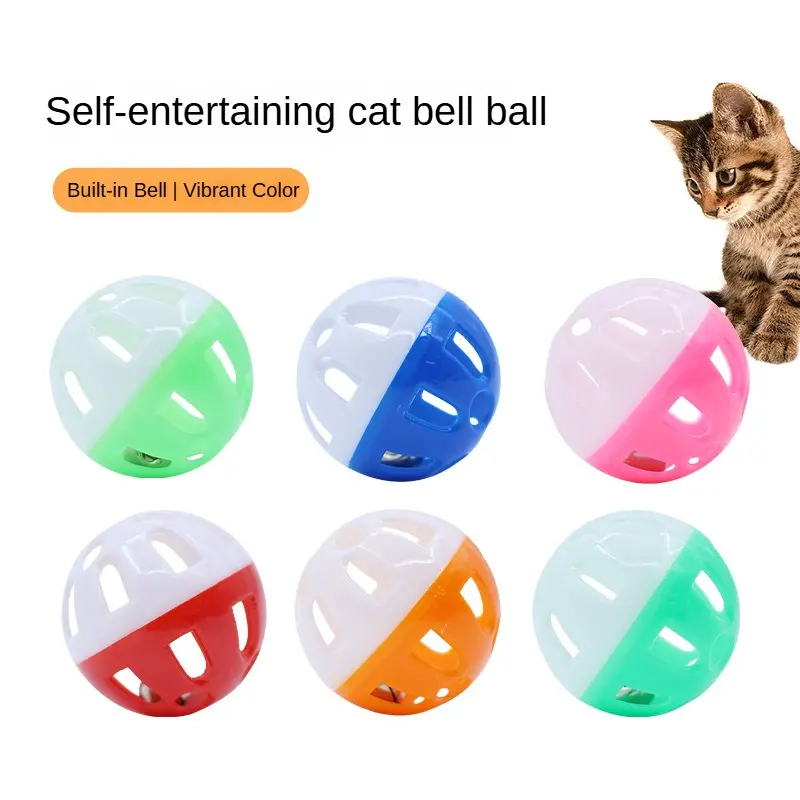 Self-entertaining cat toy ball, jingle cat toy ball, movable ball to relieve boredom, hollow cat toy ball, pet cat toy ball