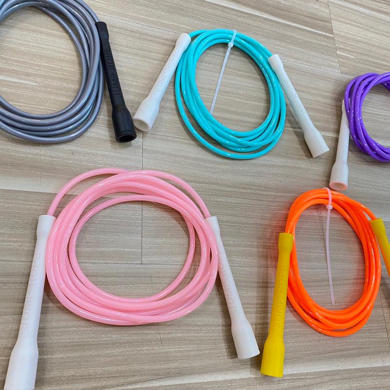 Dây nhảy điều chỉnh độ dài Speed rope PVC 6mm, lõi nylon màu sắc thời trang Cao Su Nam