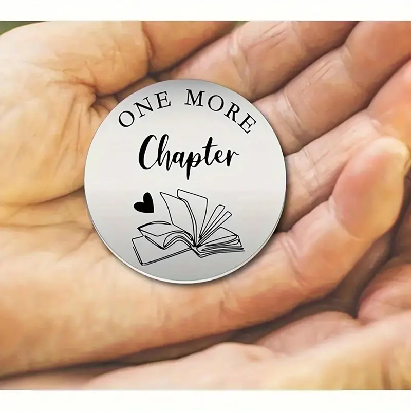 Reading Themed Stainless Steel Coin, 1 Count Double Sided Reading Coin, Reading Gift for Teenager Boys & Girls, Book Lover Gift, Party Favors 2