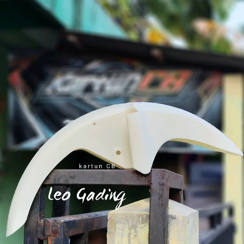 Spakbor leo slebor depan kawazaki leo bahan gading dan ABS hitam berkode teball 3