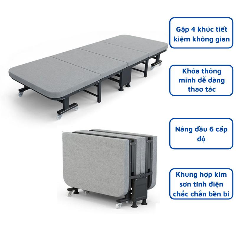 Đệm gấp gọn 4 khúc văn phòng thông minh xếp gọn có thể gấp thành ghế rất tiện lợi cho dân văn phòng ngủ trưa