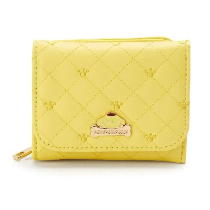 [BHITS1050] Dompet Lipat Premium Resleting Sanrio Melody Cinnamoroll Pompompurin Kuromi| Dompet Lipat Tiga Klip Trifold PU Leather Logo Metal Sanrio 7
