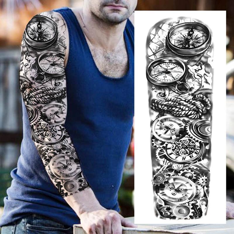 Animals Pattern Temporary Tattoo Sticker, 24pcs/set Large Full Arm Tattoo Decals for Adults, DIY Body Art Sticker for Women & Men 5