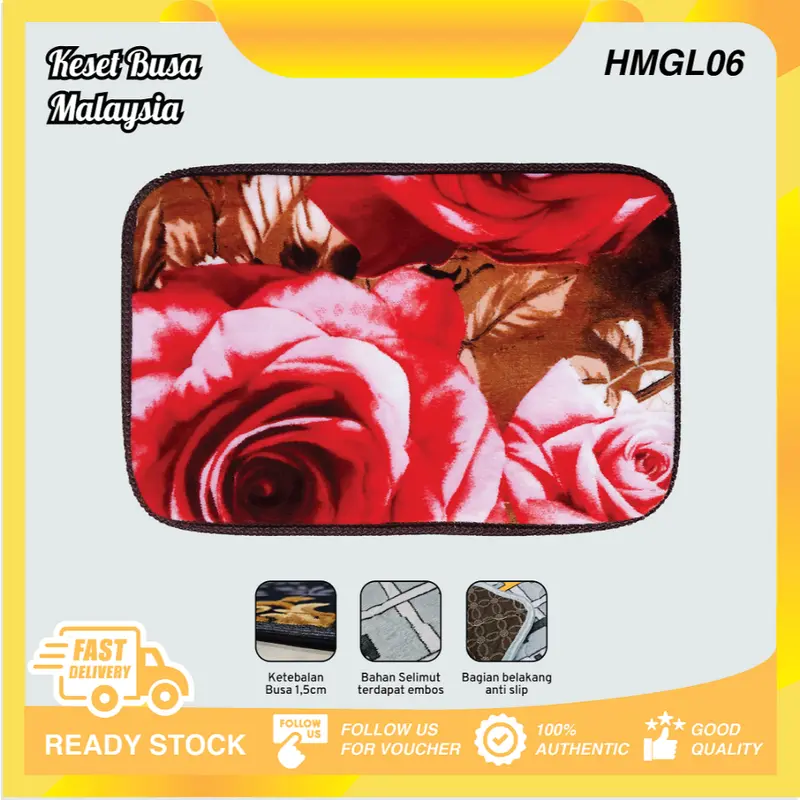 [HG] Karpet keset Busa Malaysia Emboss Obras Anti Slip 60 x 40 1
