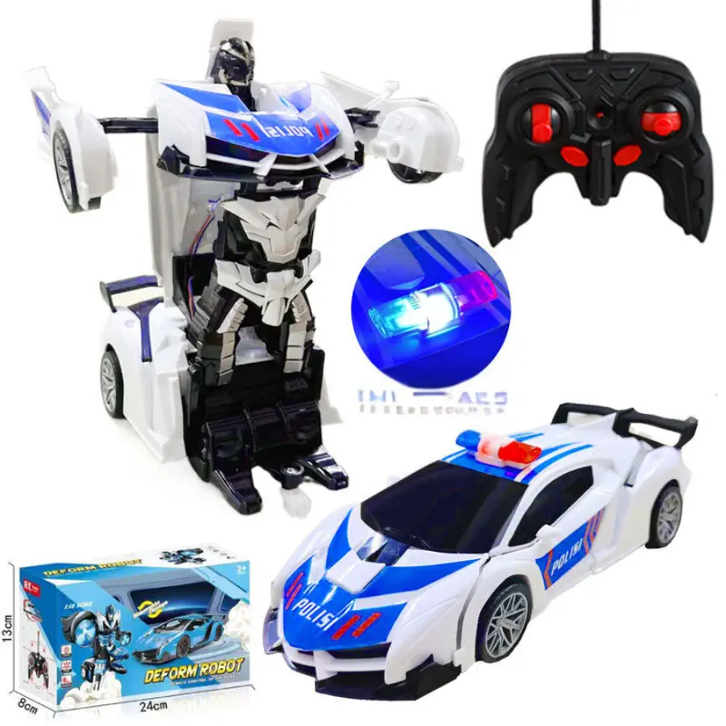 Ô tô điều khiển từ xa- Siêu xe biến hình 2in1 robot biến  hình kèm sạc điện phù hợp cho các bé từ 2 tuổi 8