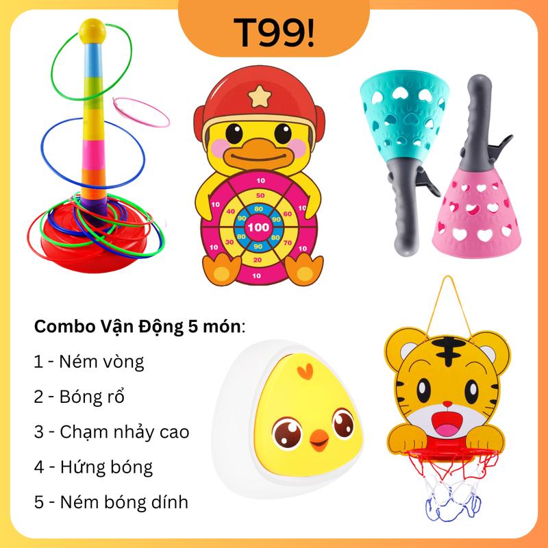 Combo Vận Động 5 Món Đồ Chơi Cho Bé Phát Triển Chiều Cao, Tăng Cường Phản Xạ và Thao Tác Nhanh Nhạy