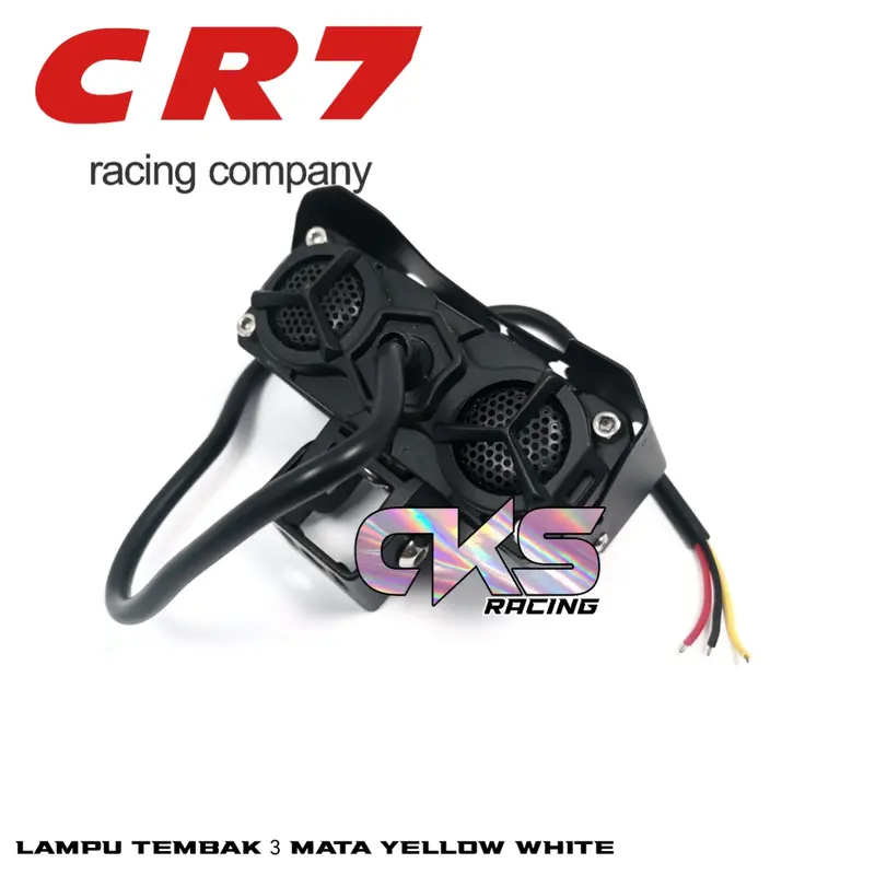 LAMPU TEMBAK LED FOGLAMP CR7 SQL 3 MATA 30W HIGH LOW LASER GUN PUTIH KUNING 1