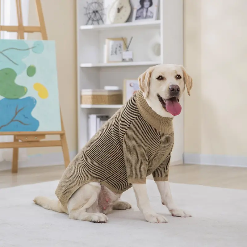 Striped Pattern Pet Sweater, Comfortable Stretch Pet Jumper, Soft Warm Pet Clothes for Large, Medium and Puppy Dogs and Cats 5