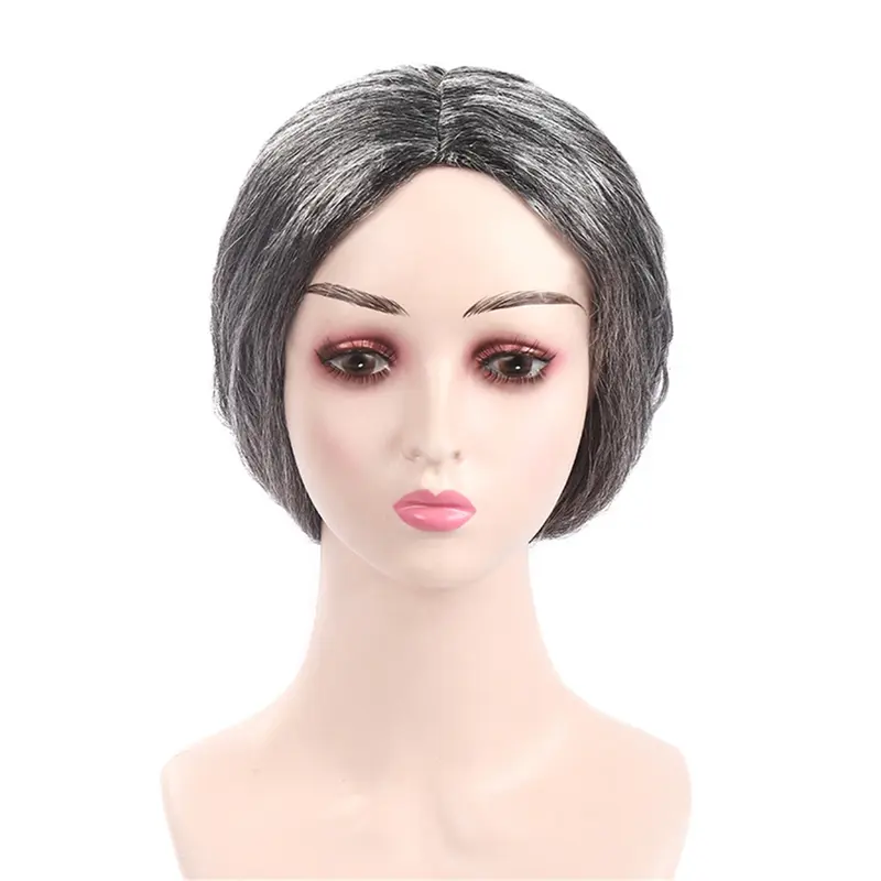 Tóc Giả Cho Bà, Tóc Giả Trang Phục Cho Bà, Tóc Giả Cosplay Màu Xám Ngắn, Thích Hợp Cho Trẻ Em Và Bé Gái, Tóc Giả Dự Tiệc, Tuyệt Vời Làm Quà Tặng, Phong Cách Bà 6