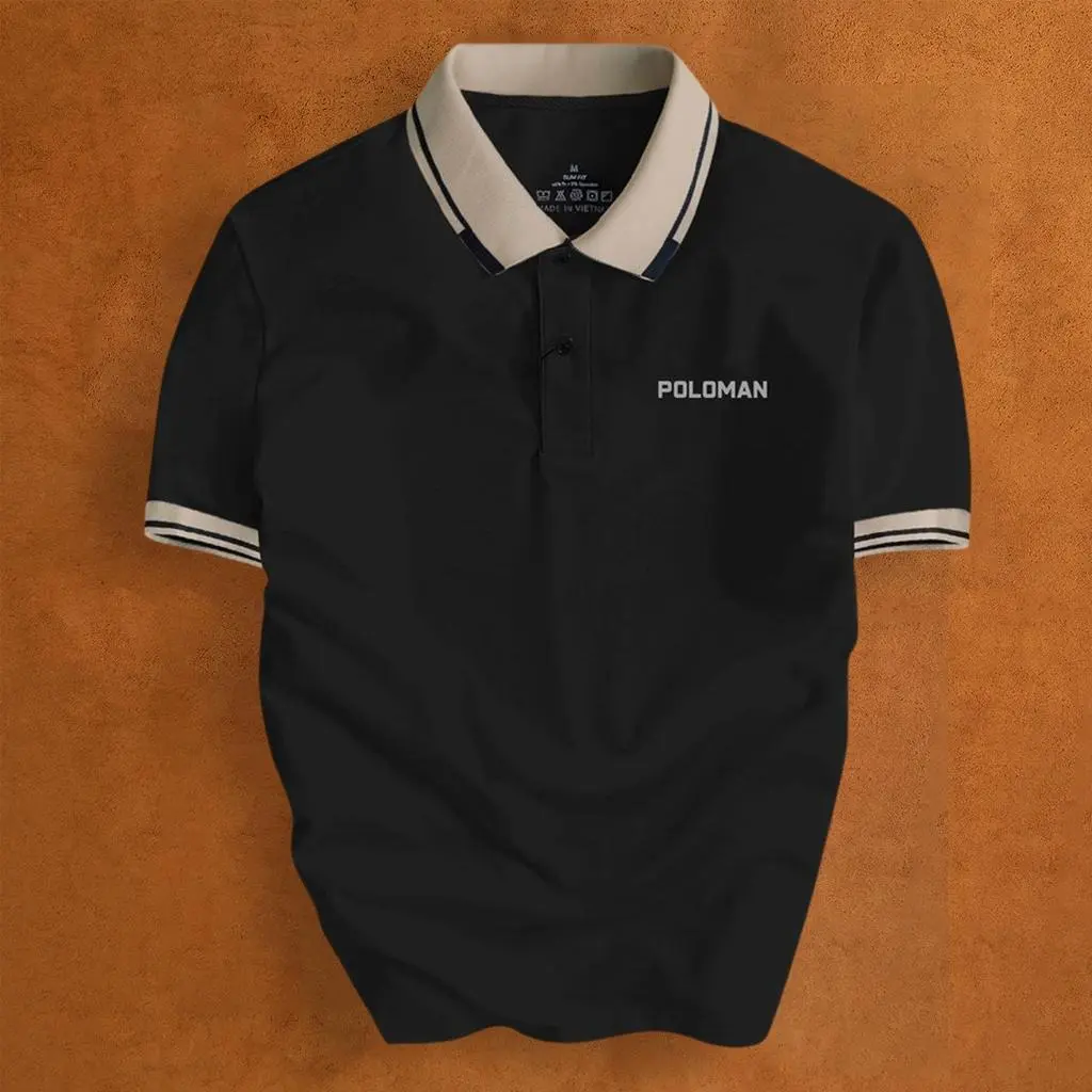 Áo Thun Polo Nam POLOMAN thiết kế sang trọng chất vải CVC kháng khuẩn, chống nhăn, thoáng mát Menswear Shirt Có Cổ Ngắn Tay Cọc Tay