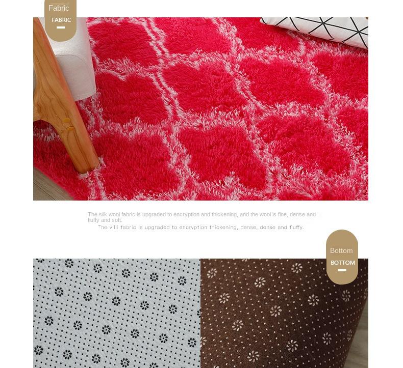 Product Introduction of Thảm trải giường hoàn toàn, phong cách Bắc Âu, nâng cấp mềm mại và mịn màng, nhuộm cà vạt, với mô hình len và lụa, thích hợp cho phòng Khách, bàn trà và thảm đầu giường, thảm tóc dài, thảm trang trí đèn lồng, thảm 16