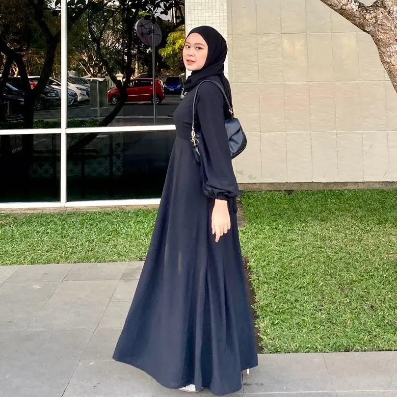 DIANA DAILY DRESS CRINKLE AIRFLOW BY ELSHIFA Basic Muslim Simple  Gamis  Wanita  Variasi Remaja