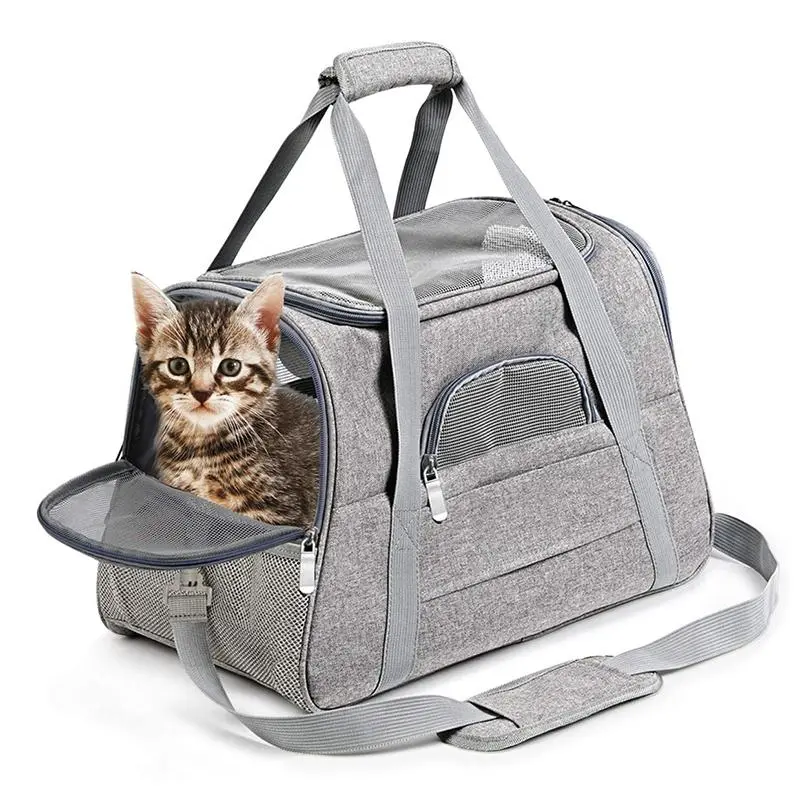 Portable Pet Carrier Bag, Comfortable Breathable Pet Travel Bag, Soft Side Pet Carrier Bag for Small Dogs & Cats Under 15lbs, Pet Travel Supplies