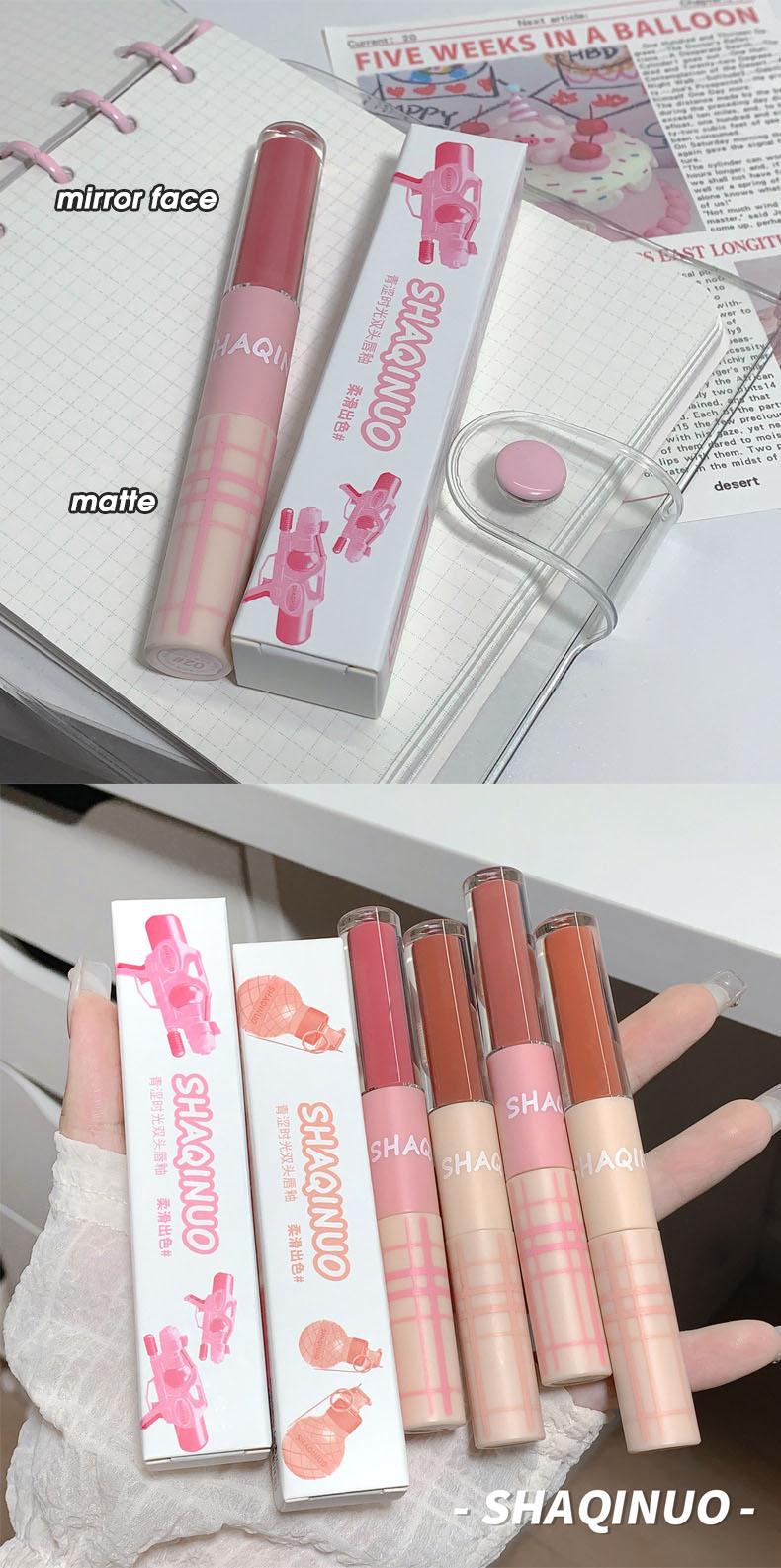 Product Introduction of Son Bóng Hai Đầu, Shaqinuo Youth Time, Lớp Hoàn Thiện Lì Dưỡng Ẩm, Môi Nước, Son Môi Làm Trắng, Không Dễ Dán, Thích Hợp Cho Bùn Môi Women Nữ Cosmetic Trang Điểm Mỹ Phẩm 14